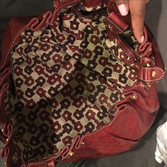 Red Gucci Guccissima Purse - Picture 2 of 6